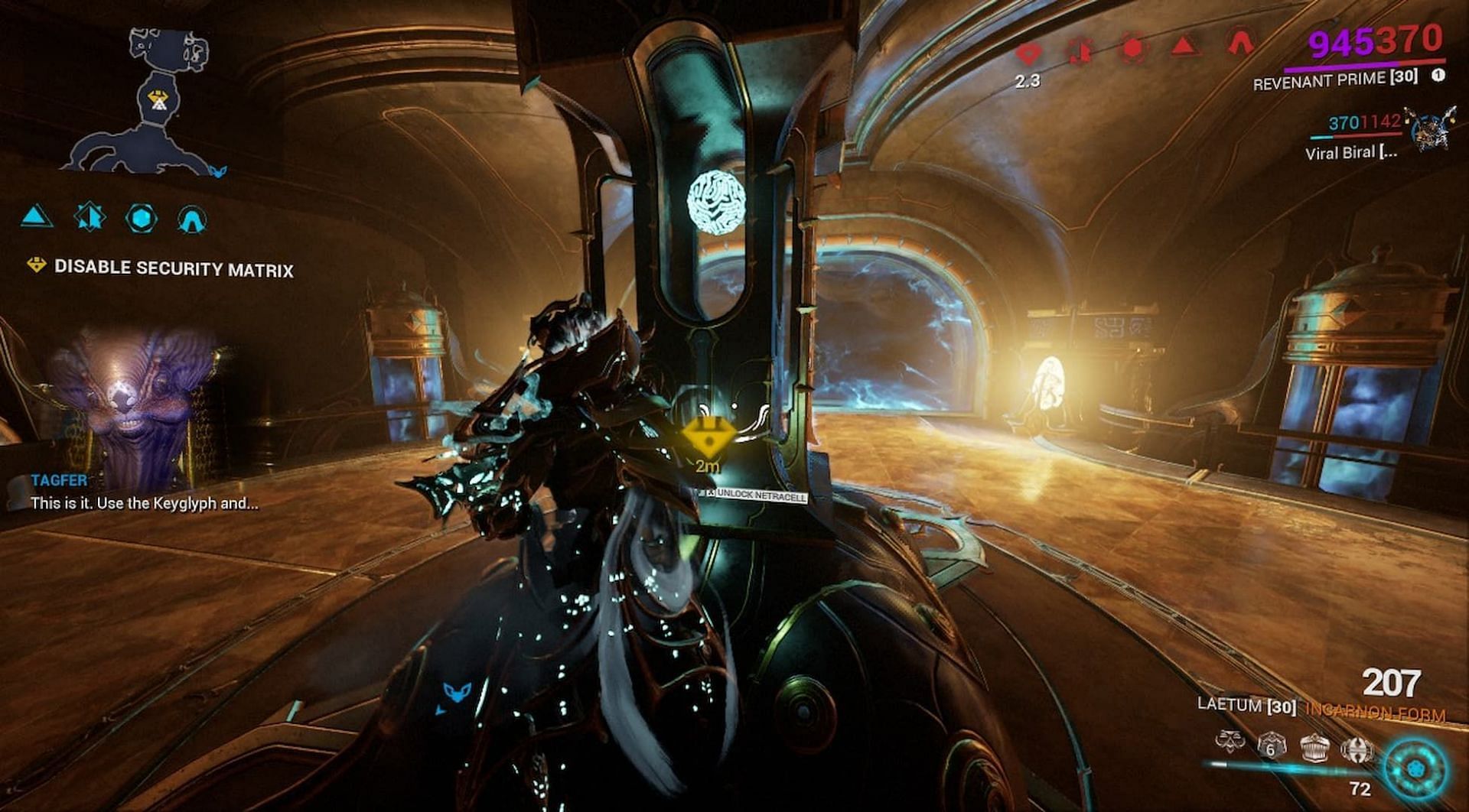 Only the player with the correct Keyglyph can unlock the Netracell (Image via Digital Extremes)
